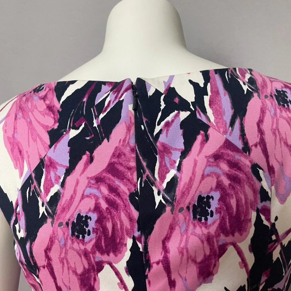 Talbots Sheath Dress Floral Print Size 4 Colorful Professional Office Garden